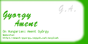 gyorgy ament business card