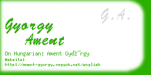 gyorgy ament business card